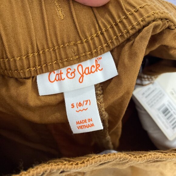 Cat & Jack Boys Cargo Shorts Size 6/7 Brown Tan NWT | Easy-On Drawstring Fit - Picture 5 of 5